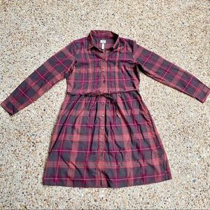 Heritage Shirtings by Bass Plaid Long Sleeve Shirt Dress 12